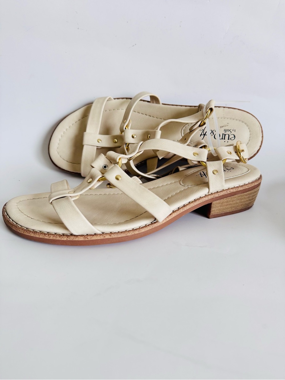 EuroSoft Cream Knot-Detail Women's Sandals